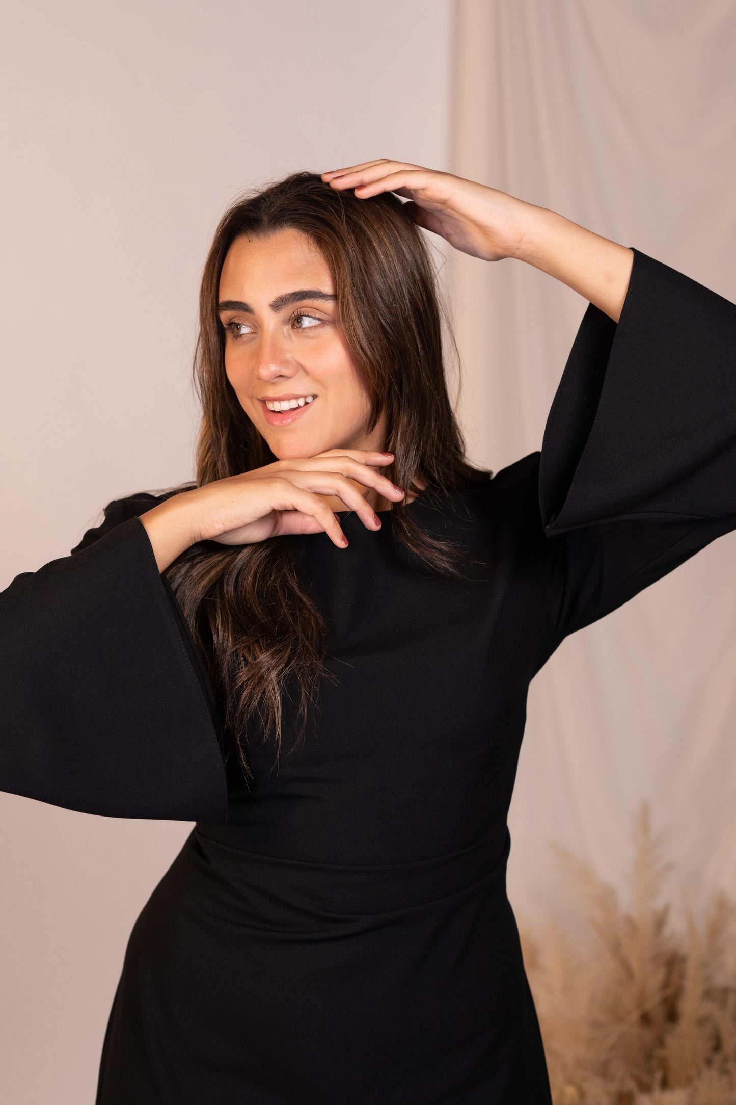 Tie-Back Dress - Black