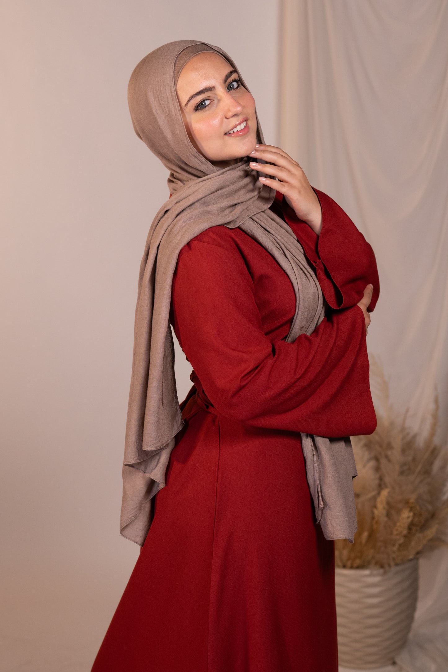 Tie-Back Dress - Deep Red E