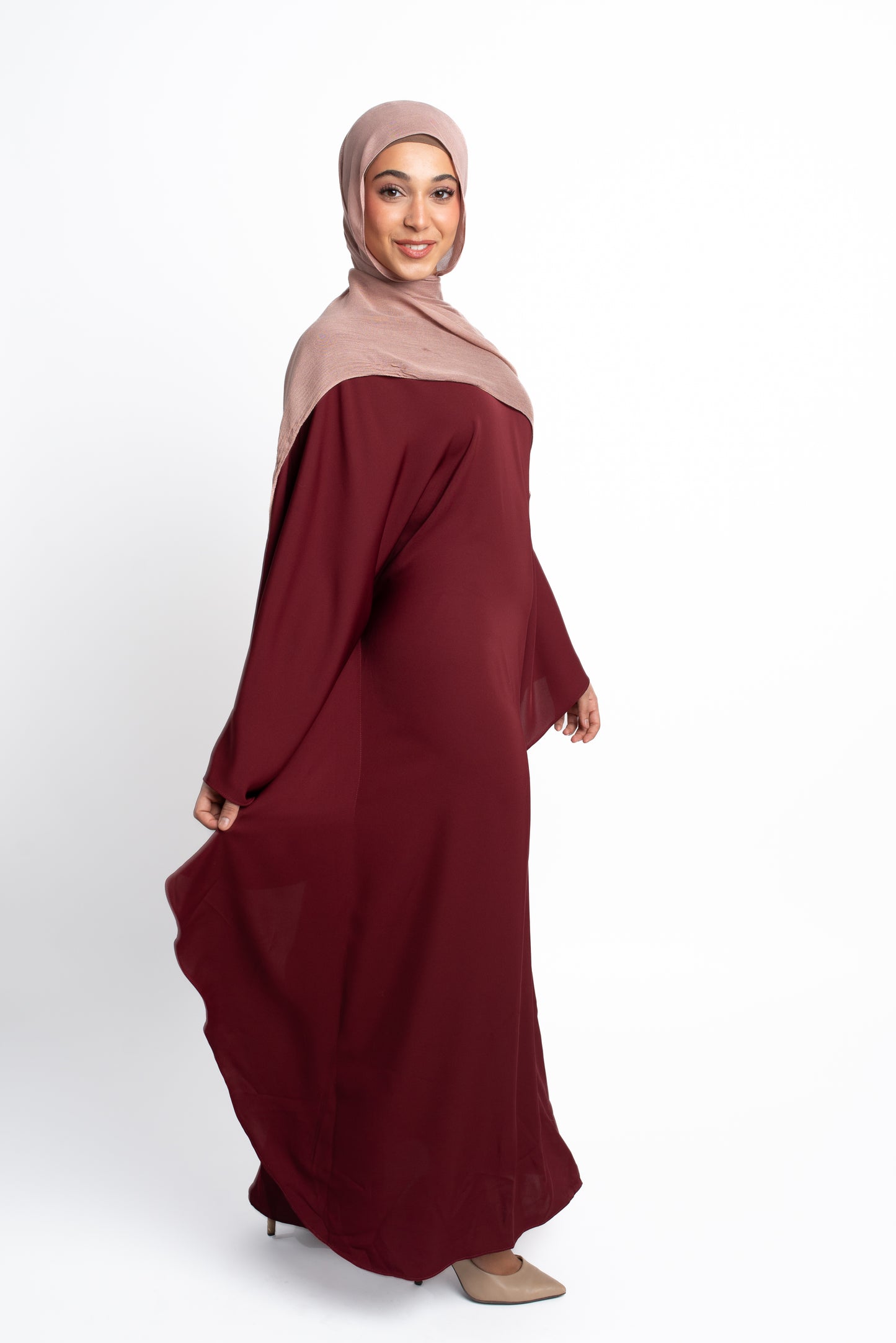 Deep Red Kaftan Abaya