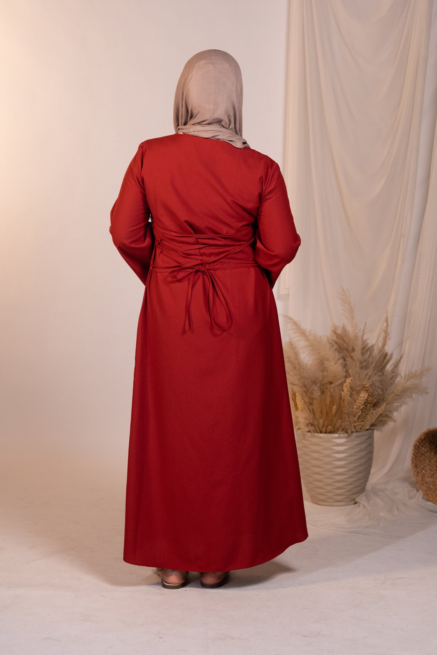 Tie-Back Dress - Deep Red